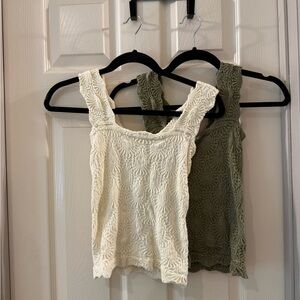 Free People Intimately Love Letter Cami in Ivory and Tropics Green